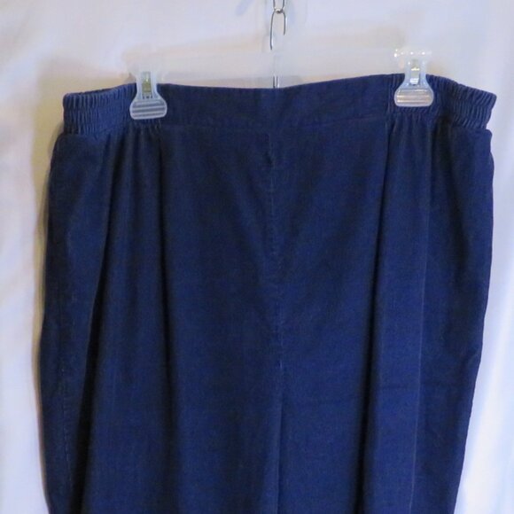 Vintage Bobbie Brooks 100% cotton Woman 22W Corduroy Pull-On Pants Navy Blue - Picture 5 of 6